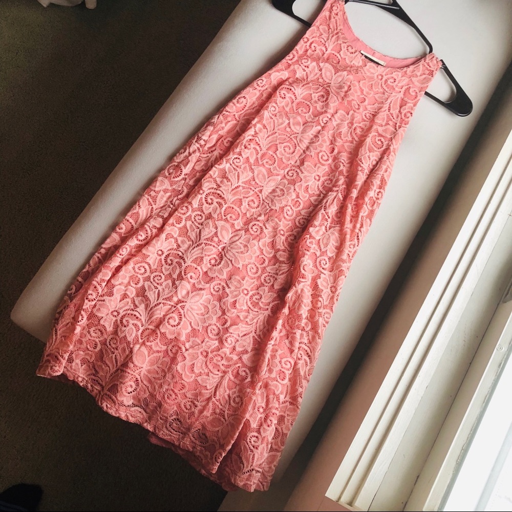 NBW Pink floral lace dress